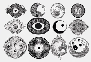 Stone with the style of ying and yang tattoo idea