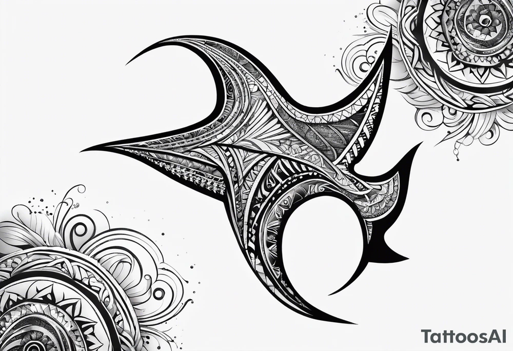 samoan tribal in the shape of a stingray tattoo idea