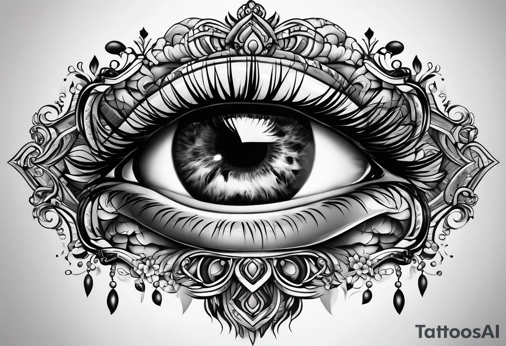 big eye tattoo idea