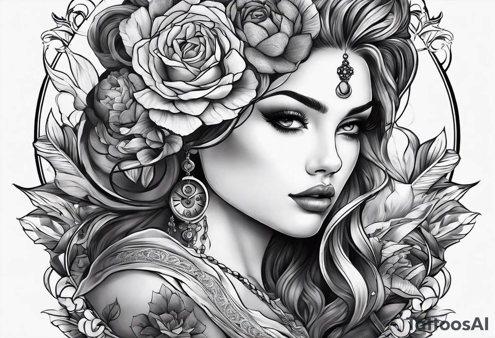 Flow of time and ageing tattoo idea