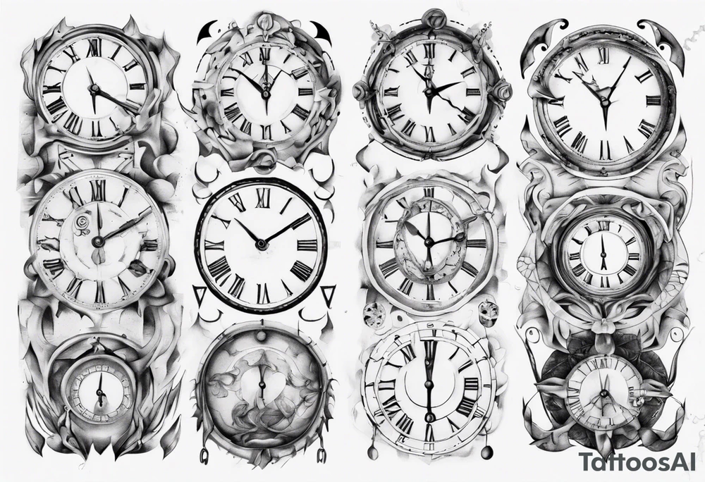 Clockface with roman numeral tattoo idea