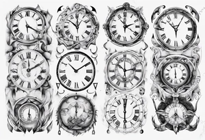 Clockface with roman numeral tattoo idea