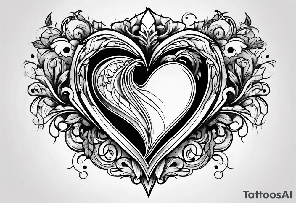 Broken heart tattoo idea