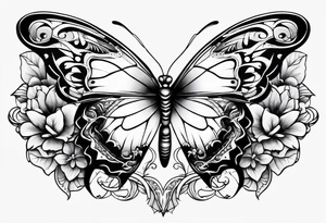 Butterflies surrounding a snake tattoo idea