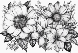 May and October flowers tattoo idea