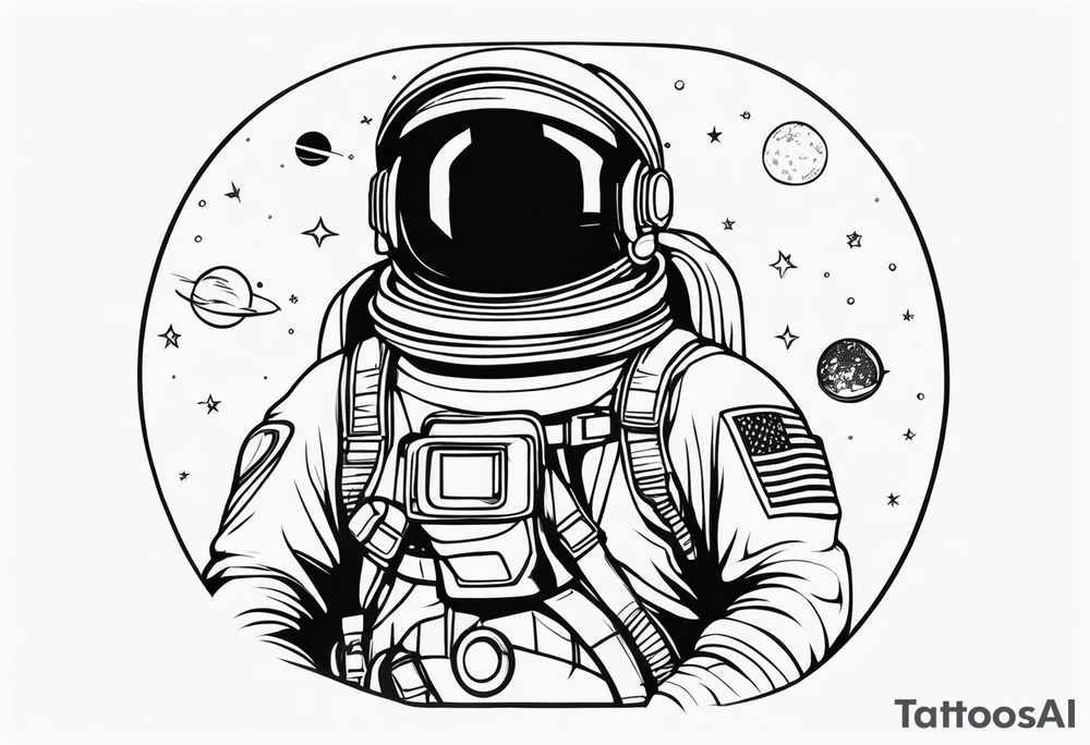 Astronaut in space tattoo idea