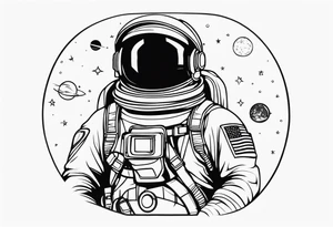Astronaut in space tattoo idea
