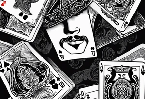 Full house of playing cards tattoo idea
