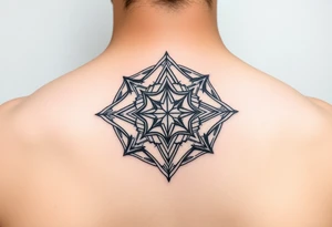 Geometric symetric with Ellen and Lilian names almost not noticable tattoo idea