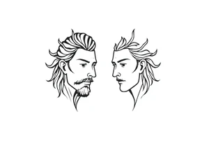 Janus, both faces tattoo idea