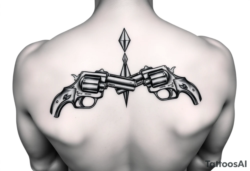 Melting diamond 
2 revolvers pointing down with barrels crossing one another tattoo idea