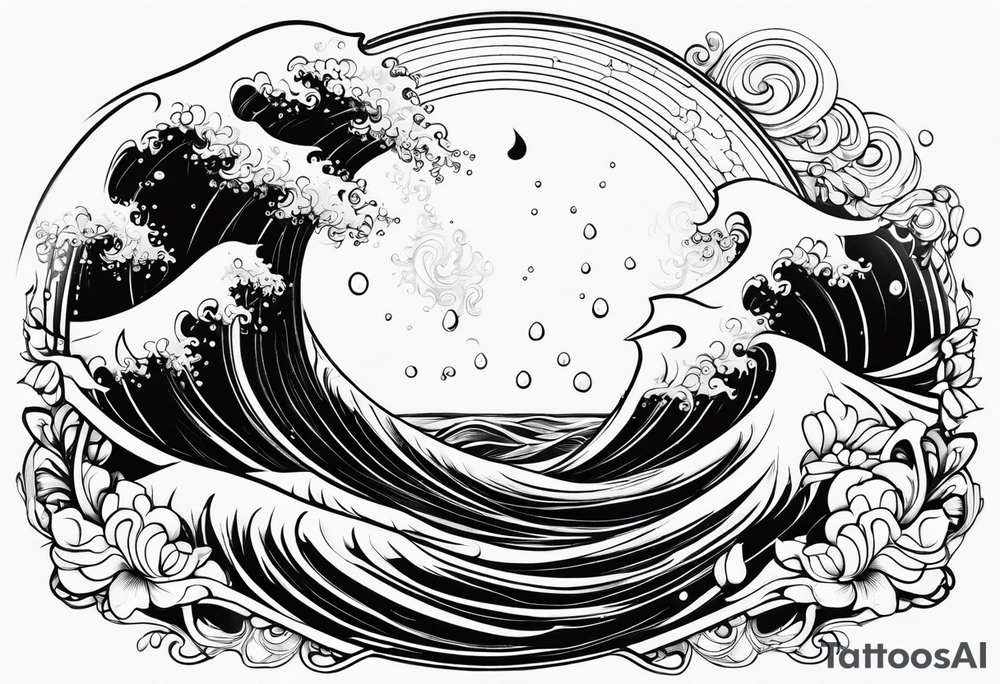 water drop falling into ocean tattoo idea