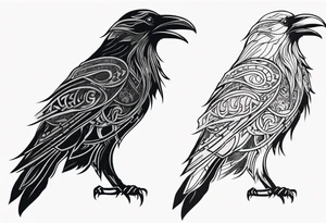 Viking crow
 in a Viking style tattoo idea