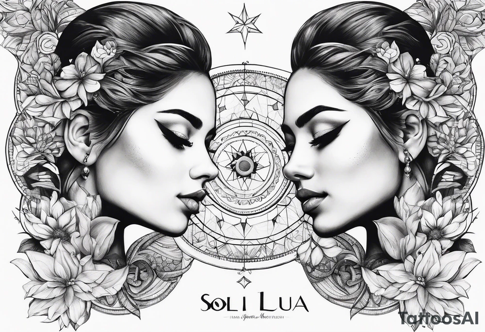 Sol e Lua juntos tattoo idea