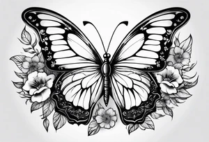 wing, flower, butterfly , tattoo idea