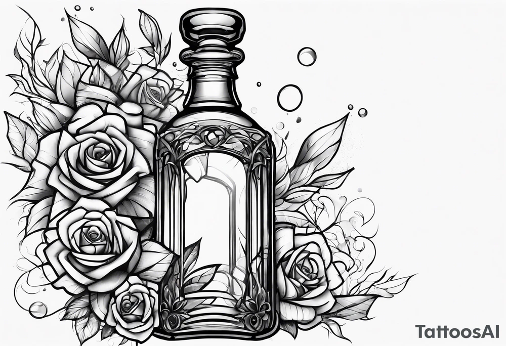 Broken glass bottle tattoo idea
