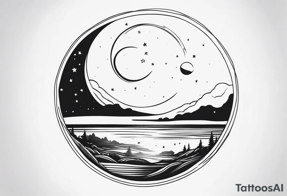 the moon shining tattoo idea