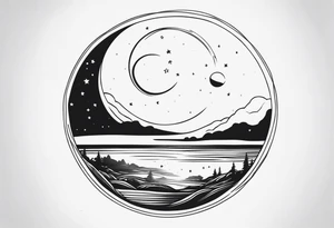 the moon shining tattoo idea