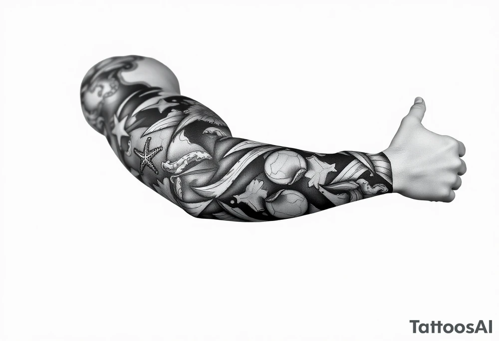 sea ​​patterns tattoo idea