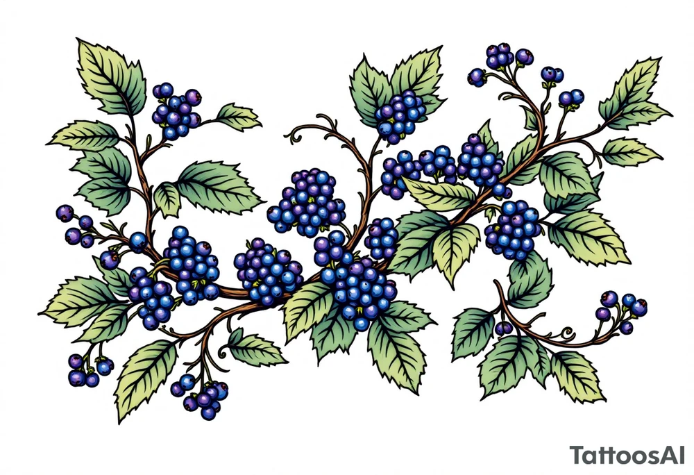 American traditional style Blackberry vine to wrap around an arm tattoo idea