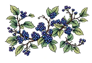 American traditional style Blackberry vine to wrap around an arm tattoo idea