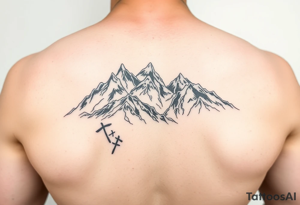 japanese mountains tattoo idea
