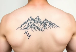 japanese mountains tattoo idea