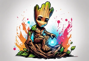 Guardians of the galaxy baby groot tattoo idea