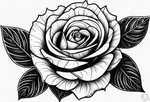 A rose with the name leticia under tattoo idea