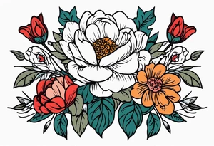 pray

old school vintage simple traditional design with vintage flowers surrounding
bold color simple tattoo idea