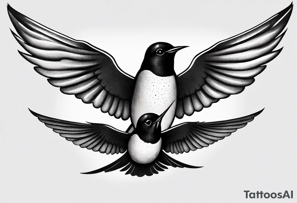Design a forearm tattoo featuring a minimalist swallows in flight, symbolizing freedom and new beginnings tattoo idea