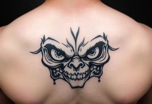 powerful faces with huge angry eyes tattoo idea
