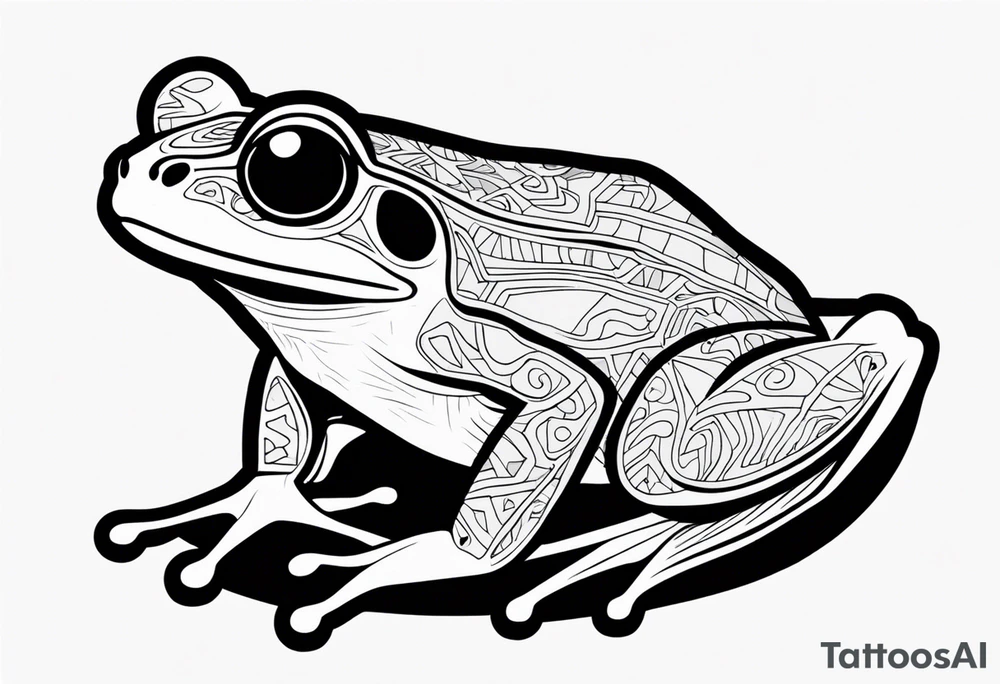 a psychedelic frog tattoo idea