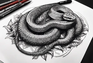 a tattoo of a writhing snake tattoo idea