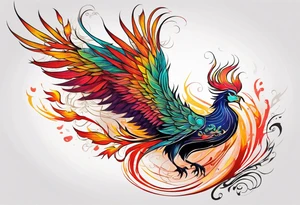 Colorful Phoenix tattoo idea