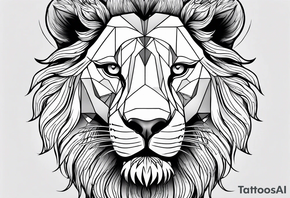 powerful majestic lion, close-up tattoo idea