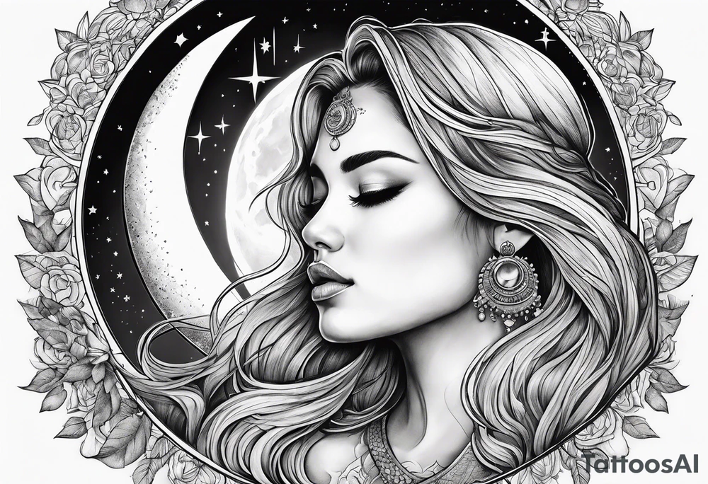 Moon tattoo idea