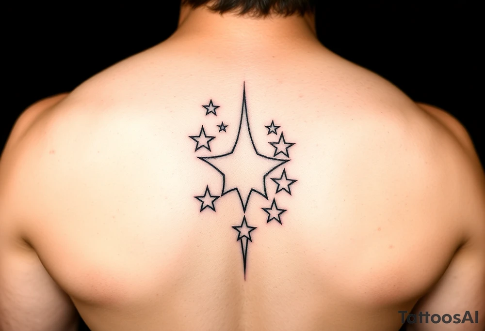 Stars on hand tattoo idea