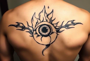 a flaming eyeball tattoo idea