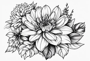 Chrysanthemums, Rose, Gladiolus tattoo idea