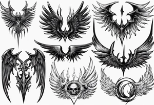 evil dark wings tattoo idea