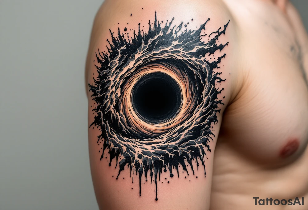 2 different worlds on each side of a black hole tattoo idea