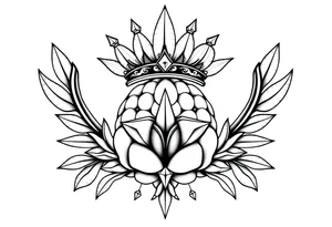 Majestic crown pineapple ,peach vagina,star anus ,diamonds tattoo idea