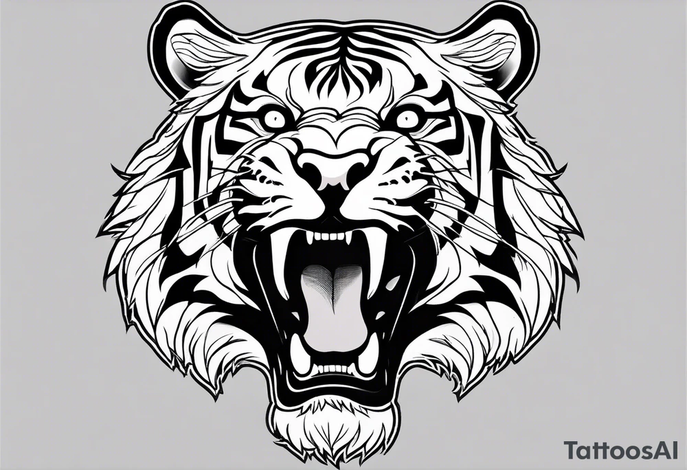 Tiger head tattoo idea