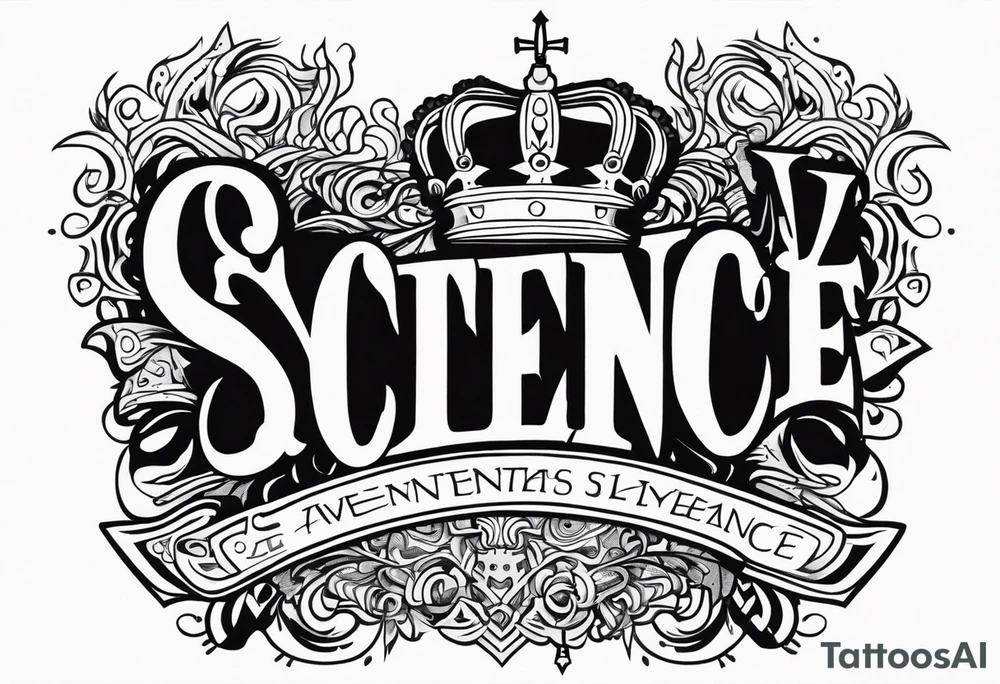 Sword, crown, distance love, science tattoo idea