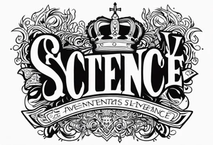Sword, crown, distance love, science tattoo idea