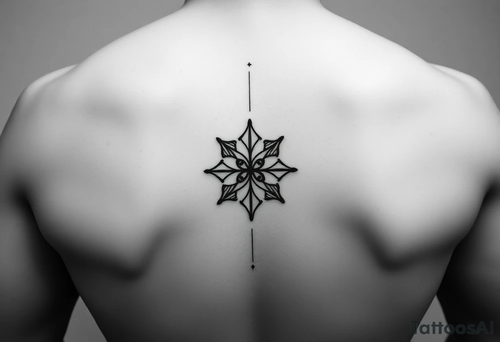 Crée-moi un tatouage minimaliste melant, un symbole de mer et un symbole de neige pour une femme tattoo idea