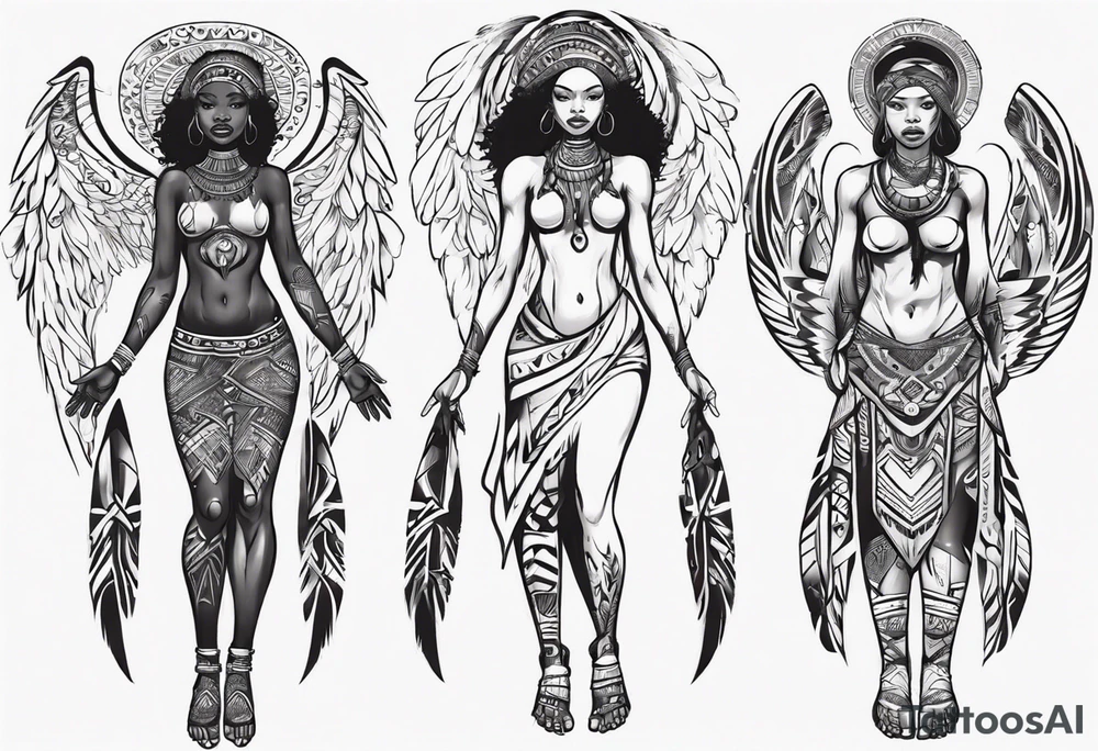 African female full body angel
slim face tattoo idea