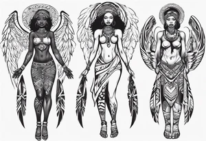 African female full body angel
slim face tattoo idea