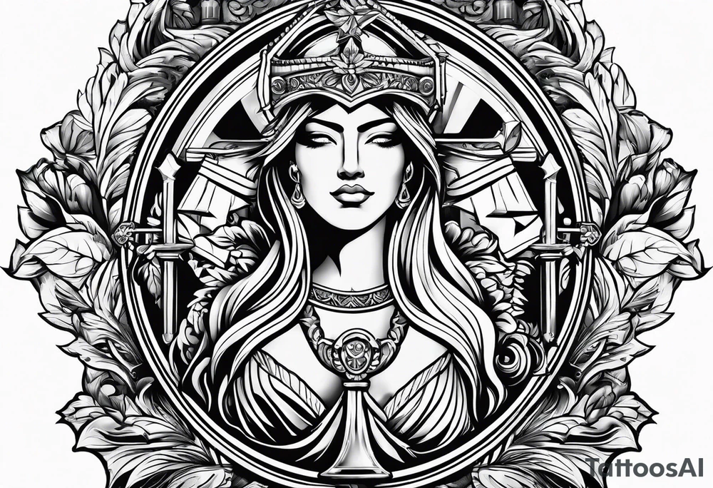 justice emblem tattoo idea